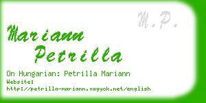 mariann petrilla business card